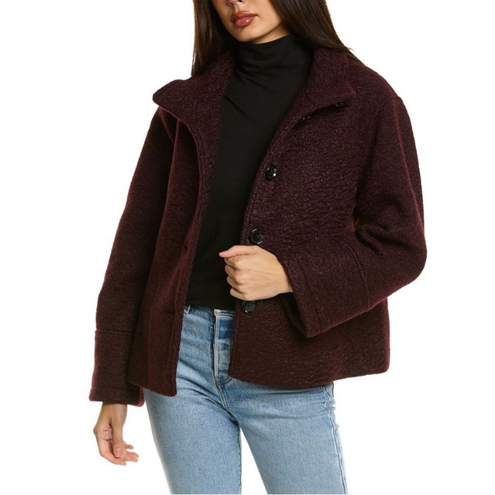 Sam Edelman stand collar pressed Bouclé jacket